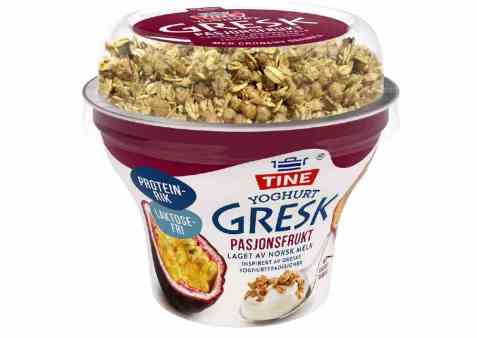 Bilde av Tine Yoghurt Gresk Pasjonsfrukt med musli.