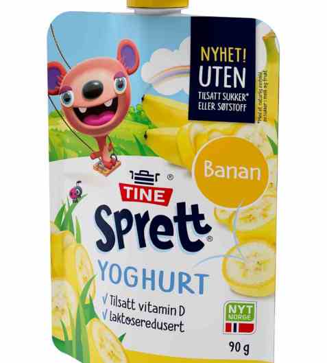 Bilde av Tine sprett yoghurt banan klemmepose.