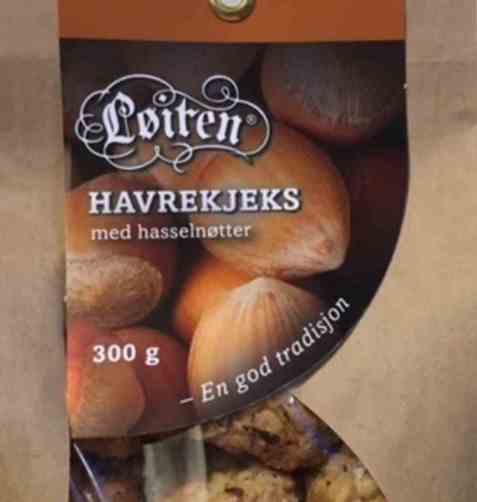 Bilde av Løiten Havrekjeks med hasselnøtter.