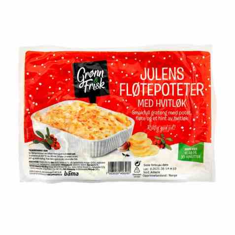 Bilde av Grønn og frisk julens fløtepoteter med hvitløk.