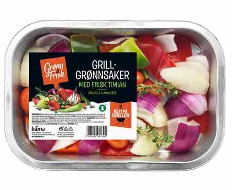 Bilde av Grønn og frisk grillgrønnsaker med fersk timian.