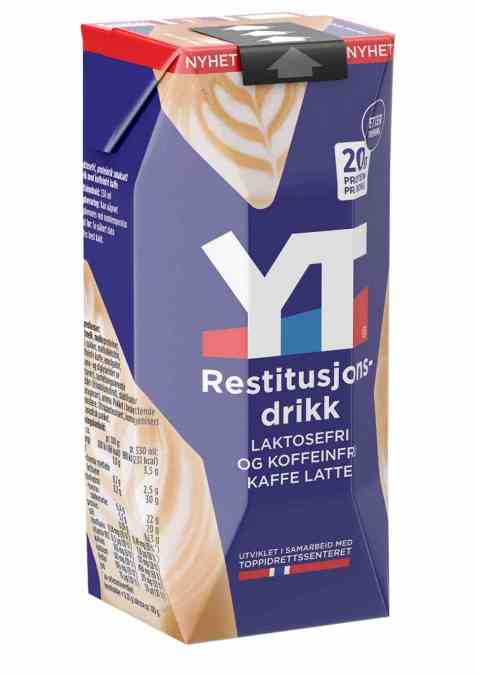 Bilde av Tine YT Restitusjonsdrikk laktosefri og koffeinfri kaffe latte.