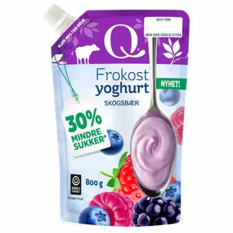 Bilde av Q Frokostyoghurt Skogsbær 800g. Bilde av Q Frokostyoghurt Skogsbær 800g.