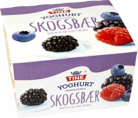 Bilde av Tine Yoghurt Skogsbær 4x150 gr.