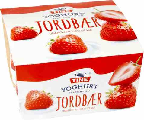 Bilde av Tine Yoghurt Jordbær 4x150 gr.