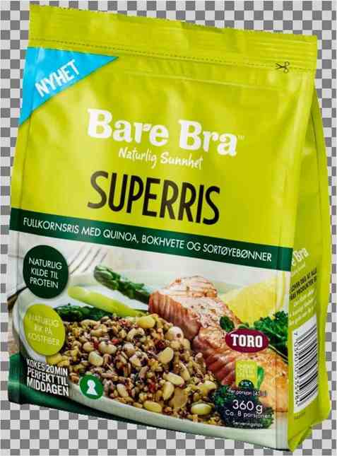 Bilde av BareBra Superris med quinoa bokhvete og sortøyebønner.