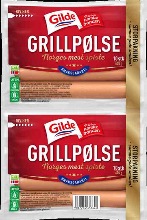Bilde av Gilde Grillpølse 2x600 gr.
