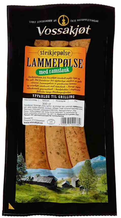 Bilde av Vossakjøt lammepølse med ramsløk.