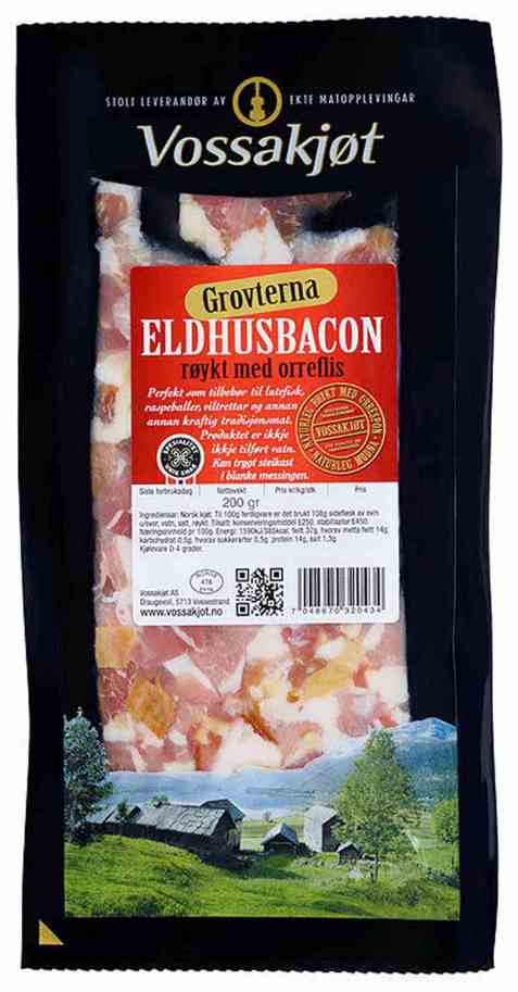 Bilde av Vossakjøt eldhusbacon i terninger.