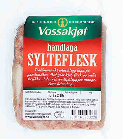Bilde av Vossakjøt sylteflesk i bit.