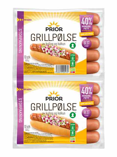 Bilde av Prior grillpølse kylling og kalkun 1200 gr.