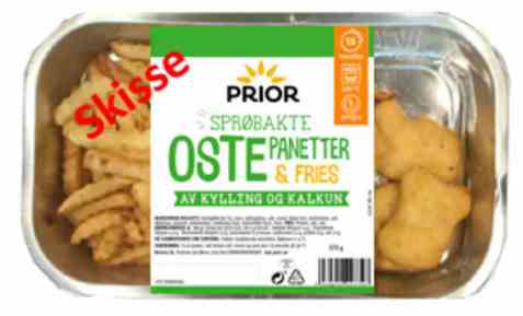 Bilde av Prior ostepanetter med pommes fries.