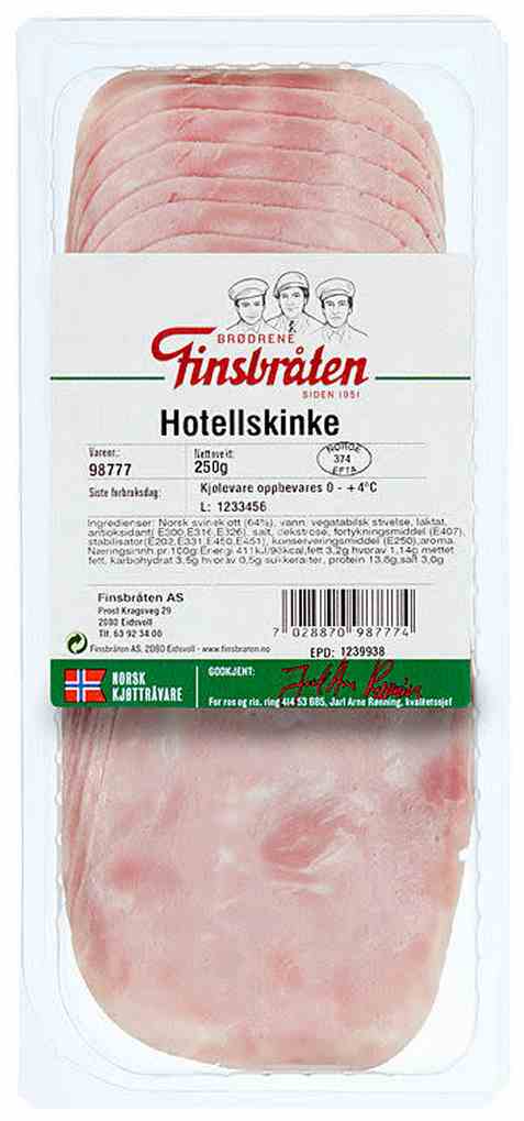Bilde av Finsbråten skåret hotellskinke.
