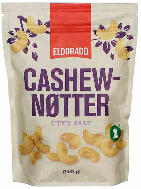 Bilde av Eldorado cashewnøtter usaltet 240 gr.