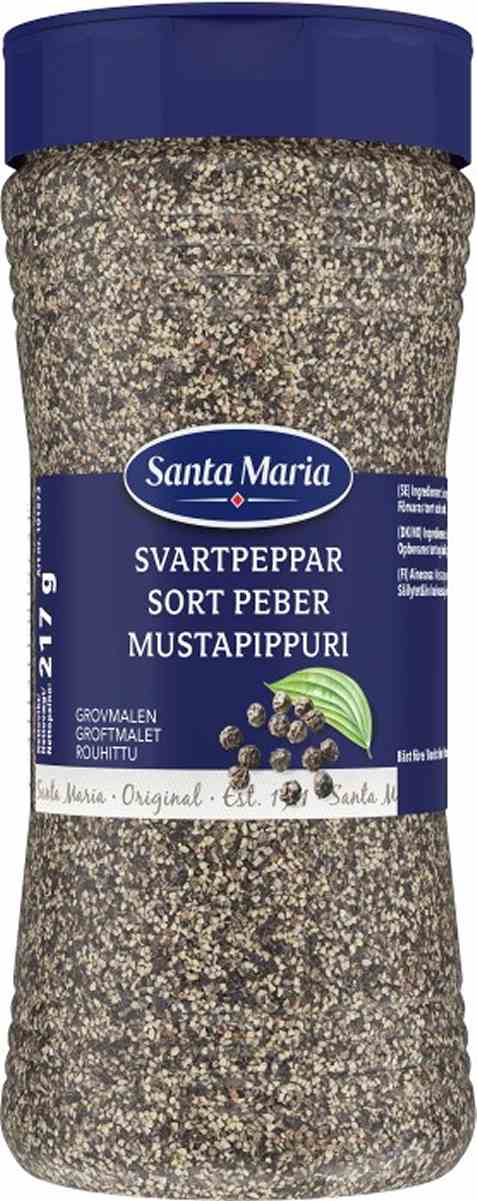 Bilde av Santa Maria sort pepper grovmalt 217 gr. Bilde av Santa Maria sort pepper grovmalt 217 gr.