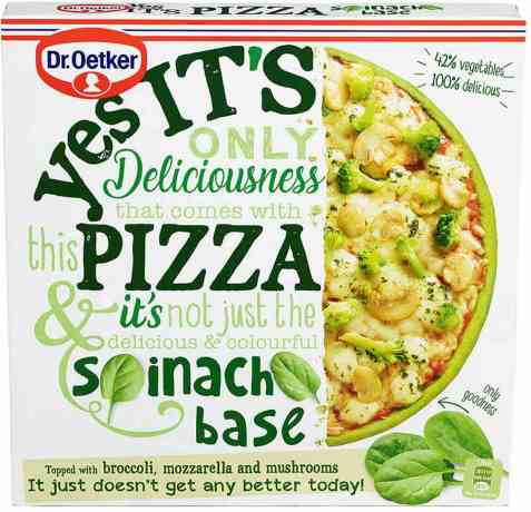 Bilde av DrOetker pizza yes its spinatbunn.