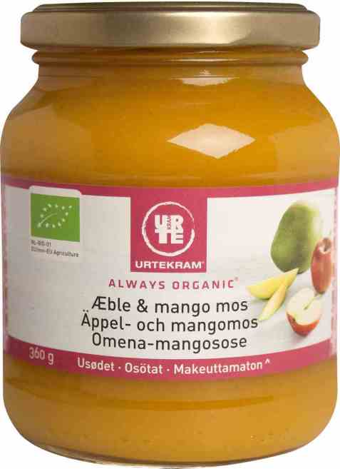 Bilde av Urtekram eple og mangomos.