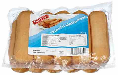Bilde av First price kjøttpølse skinnfri.