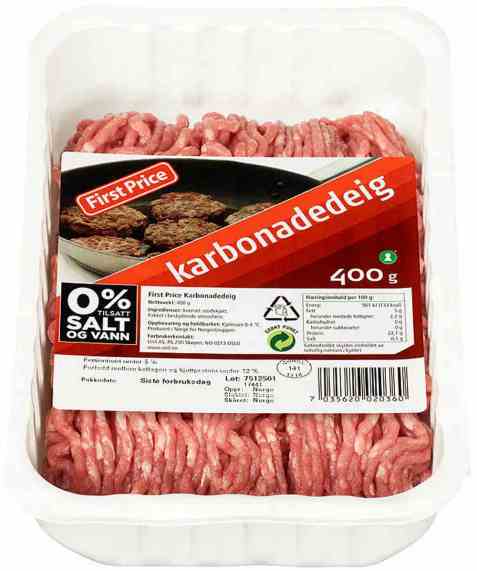 Bilde av First Price karbonadedeig.
