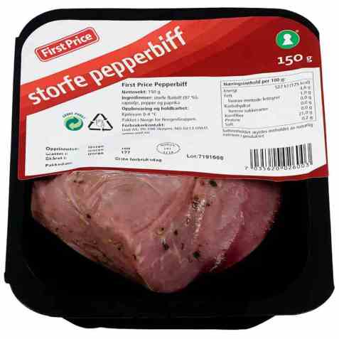 Bilde av First Price storfe pepperbiff.