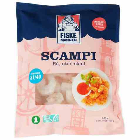 Bilde av Fiskemannen Scampi rå 31/40 uten skall.