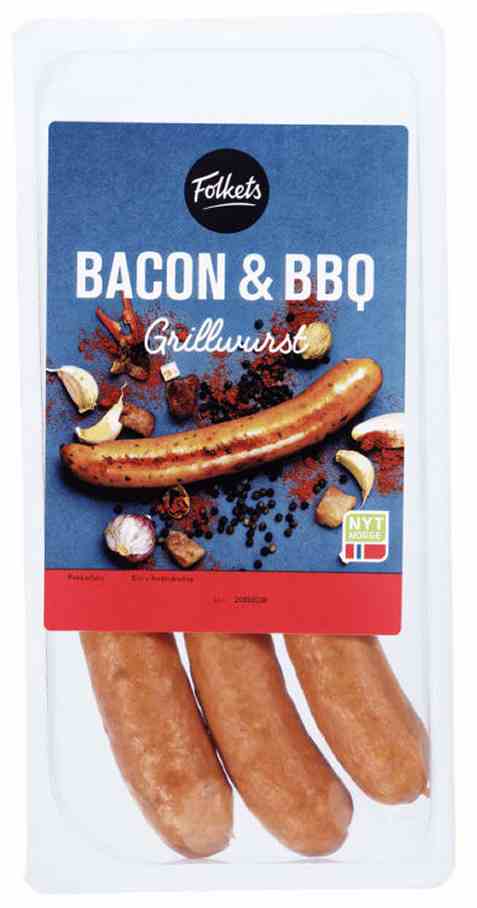 Bilde av Folkets grillwurst bacon og bbq.