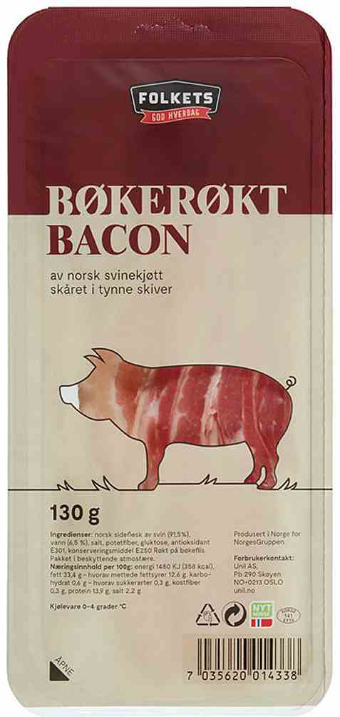Bilde av Folkets bøkerøkt bacon.