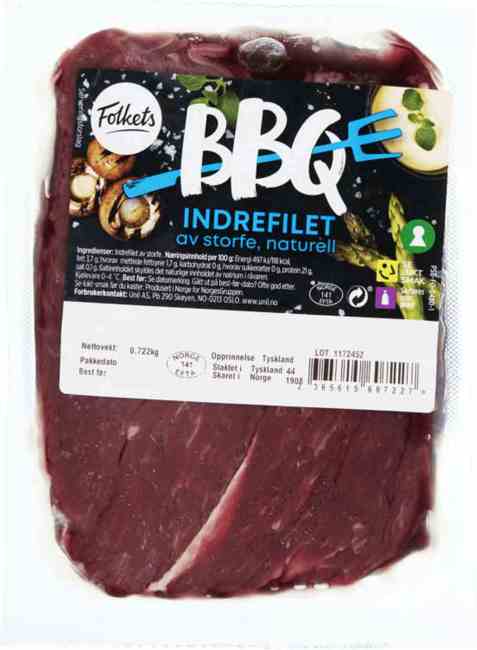 Bilde av Folkets storfe indrefilet i bit.
