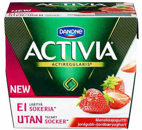 Bilde av Danone Activia yoghurt Jordbær uten sukker.