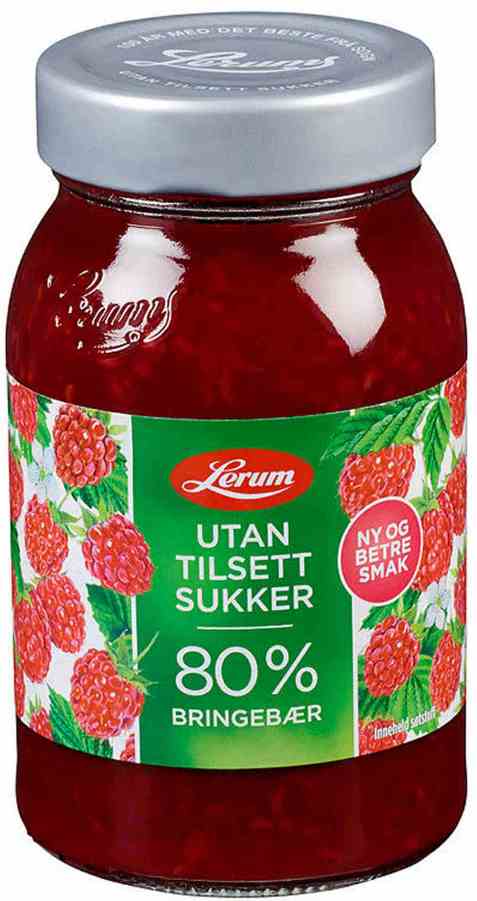 Bilde av Lerum Bringebærsyltetøy uten sukker.