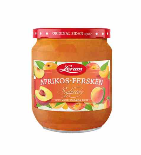 Bilde av Lerum aprikos ferskensyltetøy 670 gr.