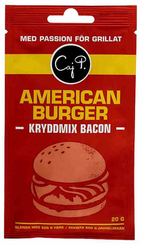 Bilde av Caj P. kryddermix bacon burger.