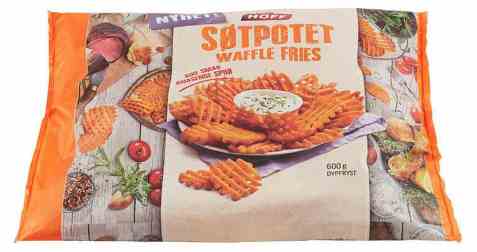 Bilde av Hoff søtpotet waffle fries.