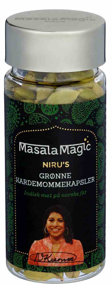 Bilde av Masalamagic nirus kardemommekapsler. Bilde av Masalamagic nirus kardemommekapsler.