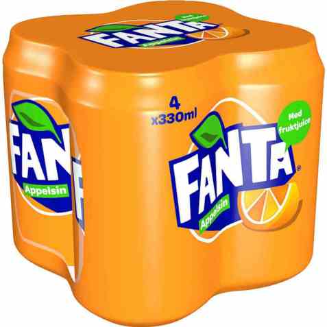 Bilde av Fanta Orange 0,33 l boks 4 pakk.