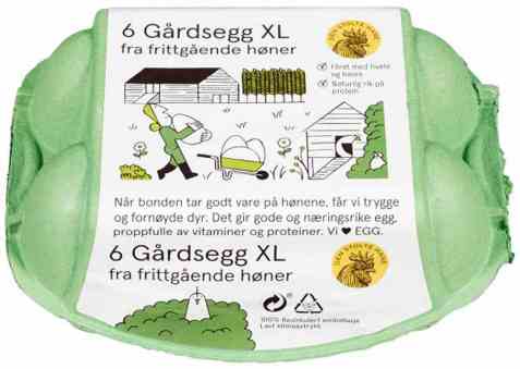 Bilde av Den stolte hane gårdsegg fra frittgående høner xl.