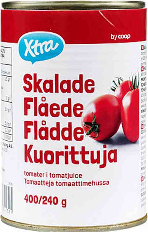 Bilde av Coop Xtra flådde tomater i tomatjuice.