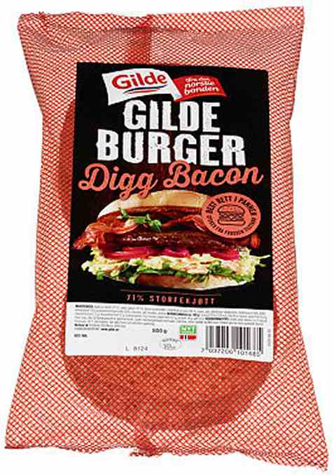 Bilde av Gildeburger digg bacon.
