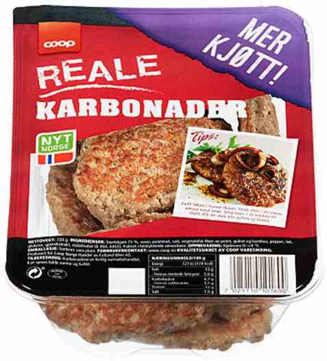 Bilde av Coop karbonader reale 720gr.
