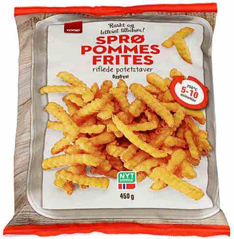Bilde av Coop riflet pommes frites 450gr.