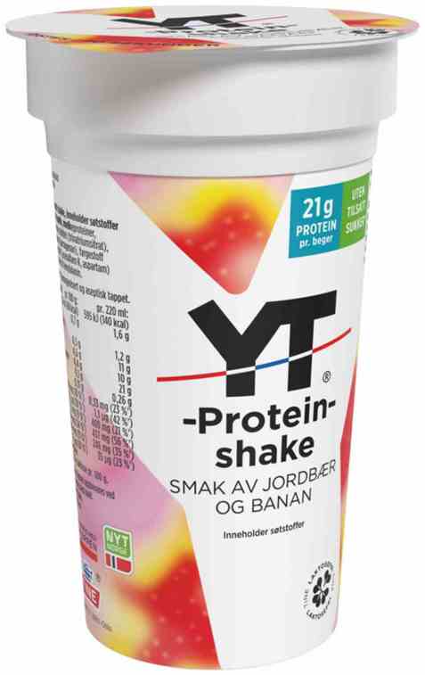 Bilde av Tine YT Proteinshake jordbær og banan.