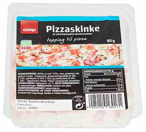 Bilde av Coop pizzaskinke 80g.