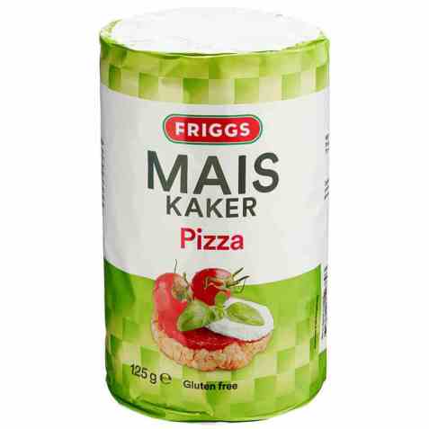 Bilde av Friggs maiskaker pizza.