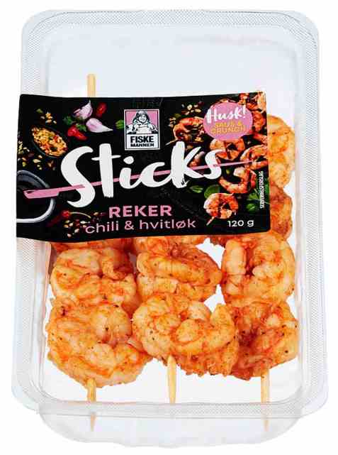 Bilde av Fiskemannen rekesticks chili og hvitløk.