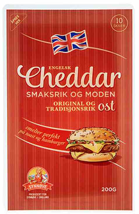 Bilde av Synnøve engelsk cheddar skivet 200gr.