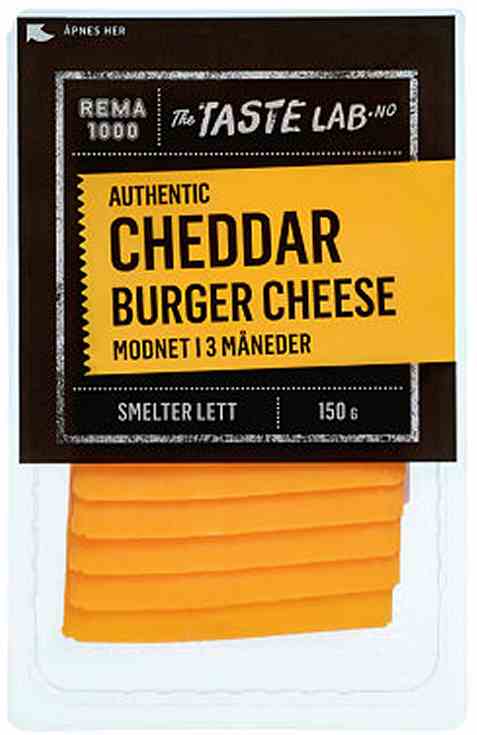 Bilde av Rema 1000 real cheddar Burger Cheese 150g.