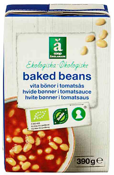 Bilde av Coop anglamark Økologiske hvitebønner i tomatsaus.