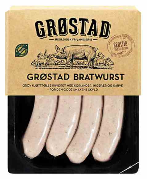 Bilde av Grøstadgris bratwurst 333gr.