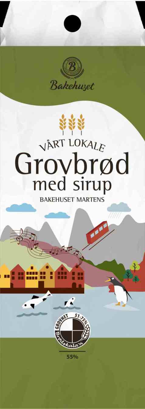 Bilde av Bakehuset Martens grovbrød med sirup. Bilde av Bakehuset Martens grovbrød med sirup.