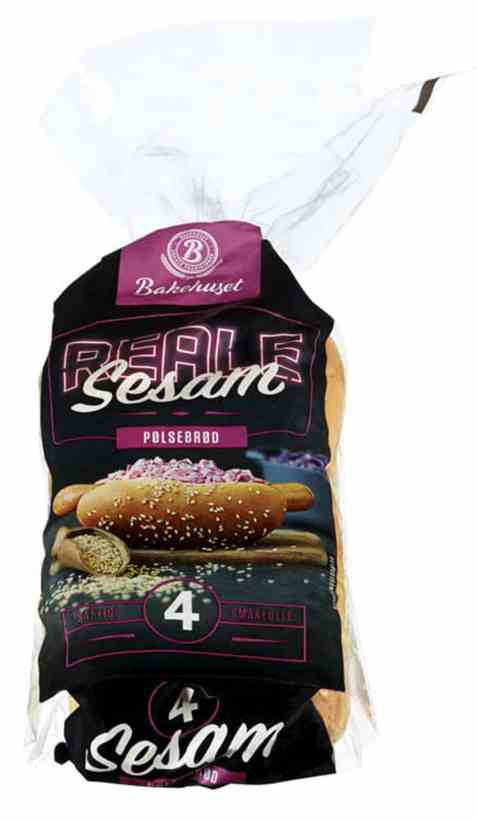 Bilde av Bakehuset reale sesam pølsebrød 4pk.